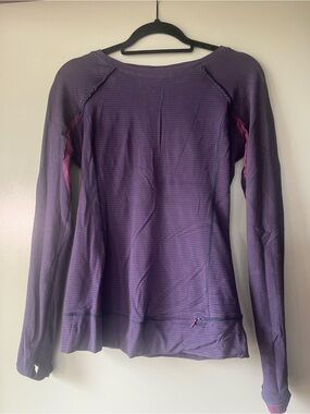 lululemon athletica Purple Long-Sleeve Striped Performance Top